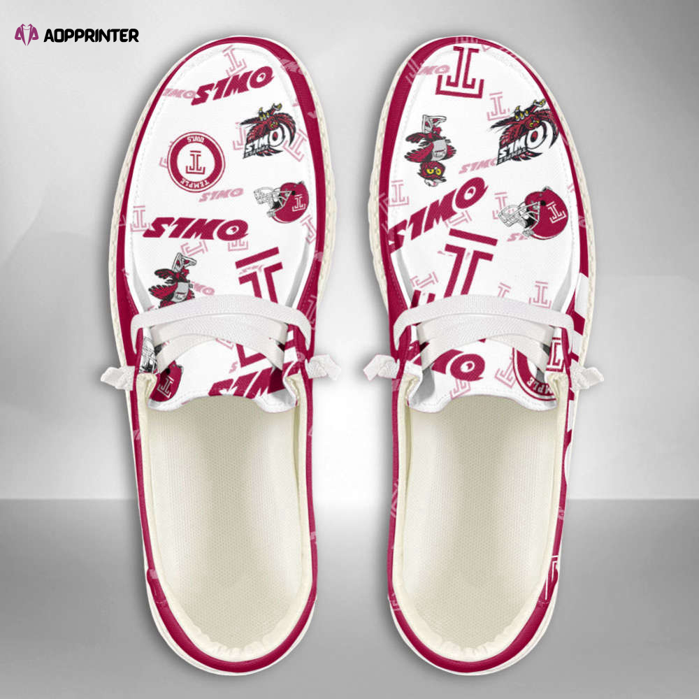 NCAA Temple Owls Custom Name Hey Dude Shoes Fan Gift