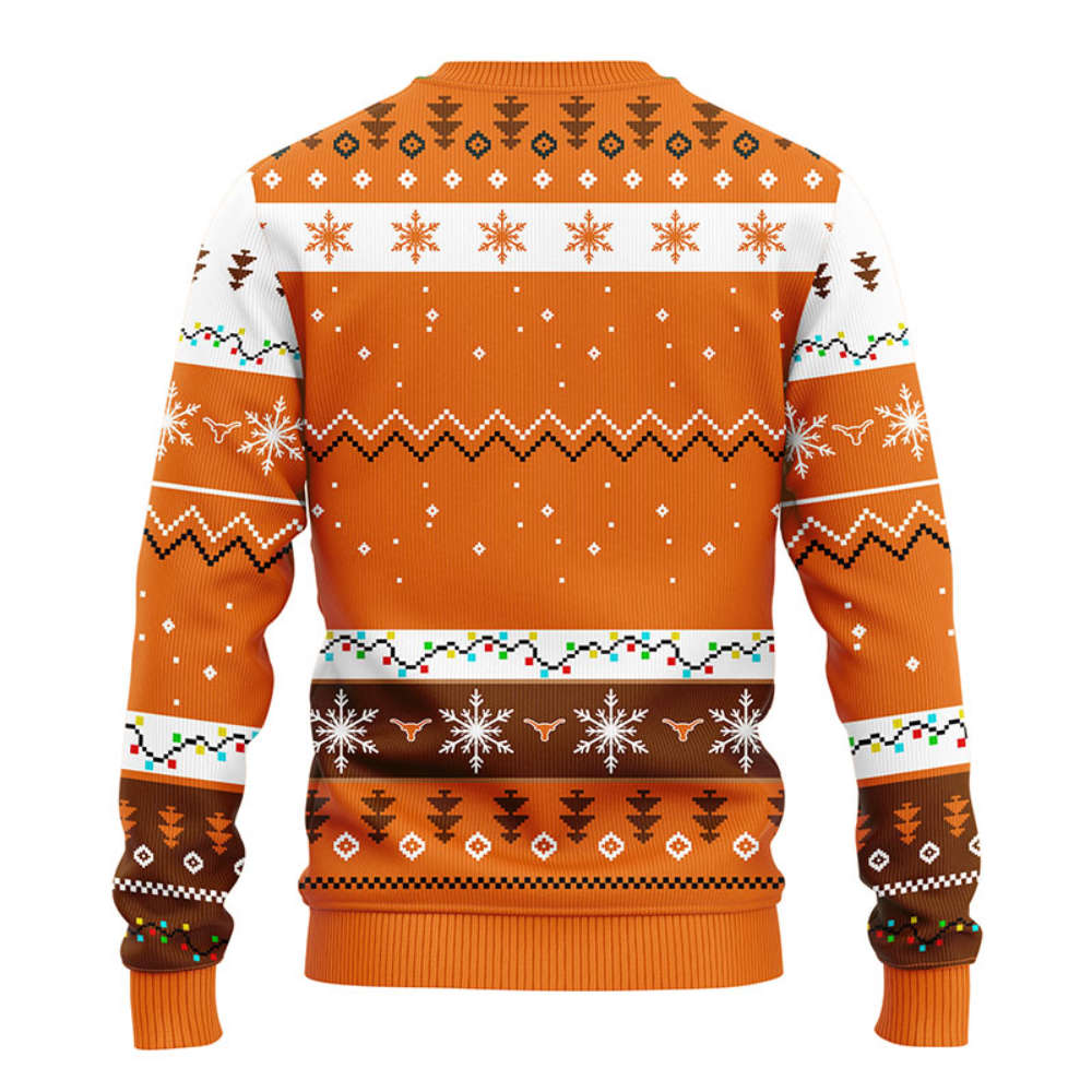 NCAA Texas Longhorns HoHoHo Mickey Christmas Ugly Sweater -Neon GIft