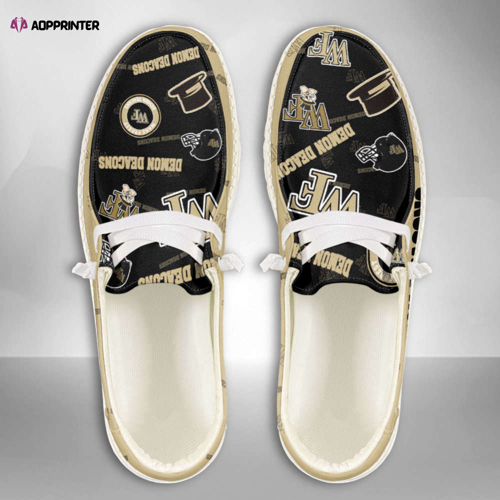 NCAA Wake Forest Demon Deacons Custom Name Hey Dude Shoes Fan Gift