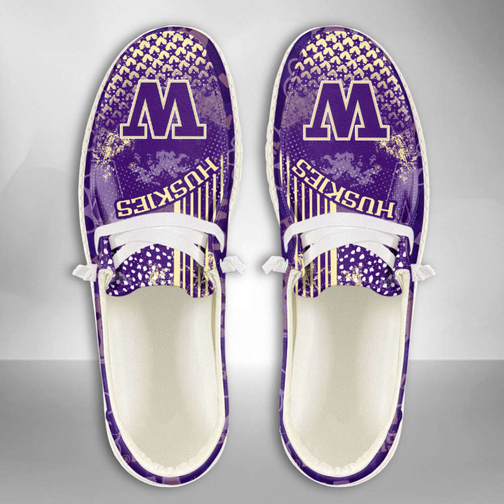 NCAA Washington Huskies Custom Name Hey Dude Shoes Fan Gift Exclusive