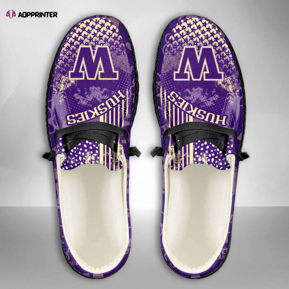 NCAA Washington Huskies Custom Name Hey Dude Shoes Fan Gift Exclusive