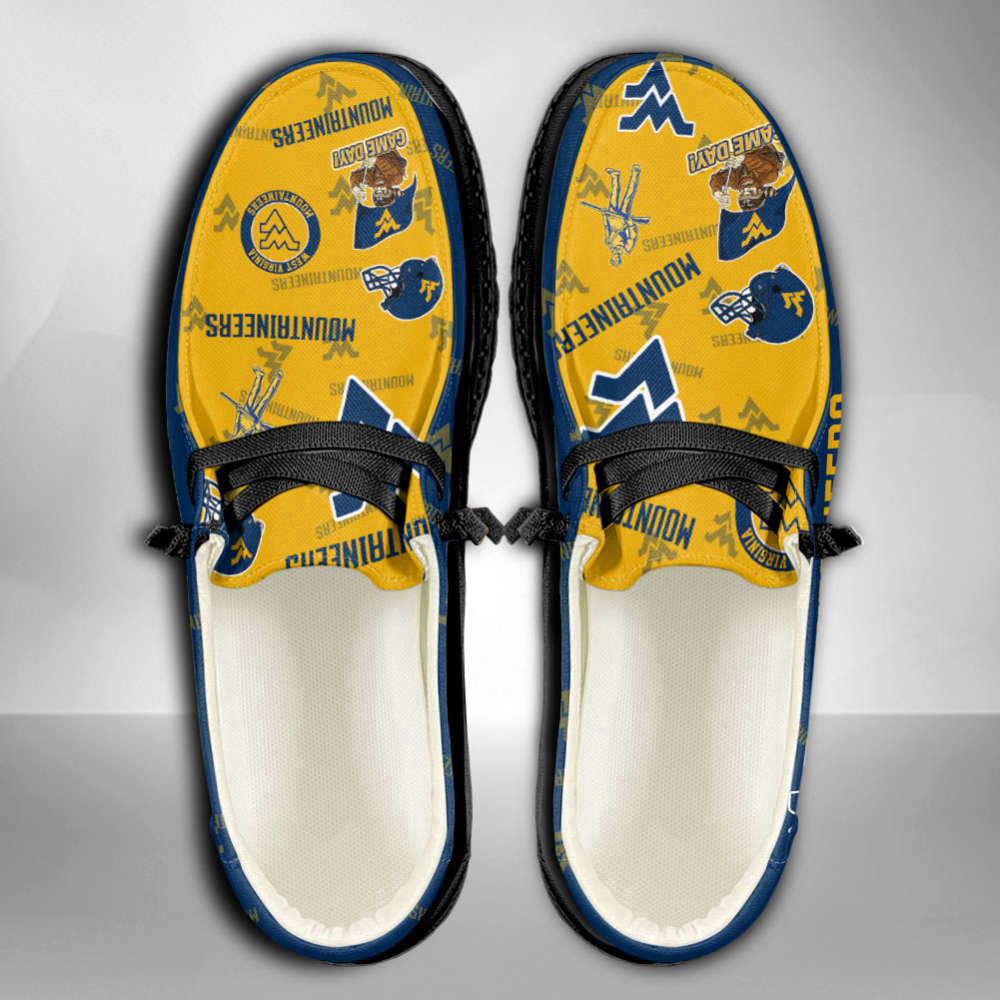 NCAA West Virginia Mountaineers Custom Name Hey Dude Shoes Christmas Gift