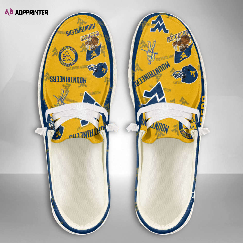 NCAA West Virginia Mountaineers Custom Name Hey Dude Shoes Christmas Gift