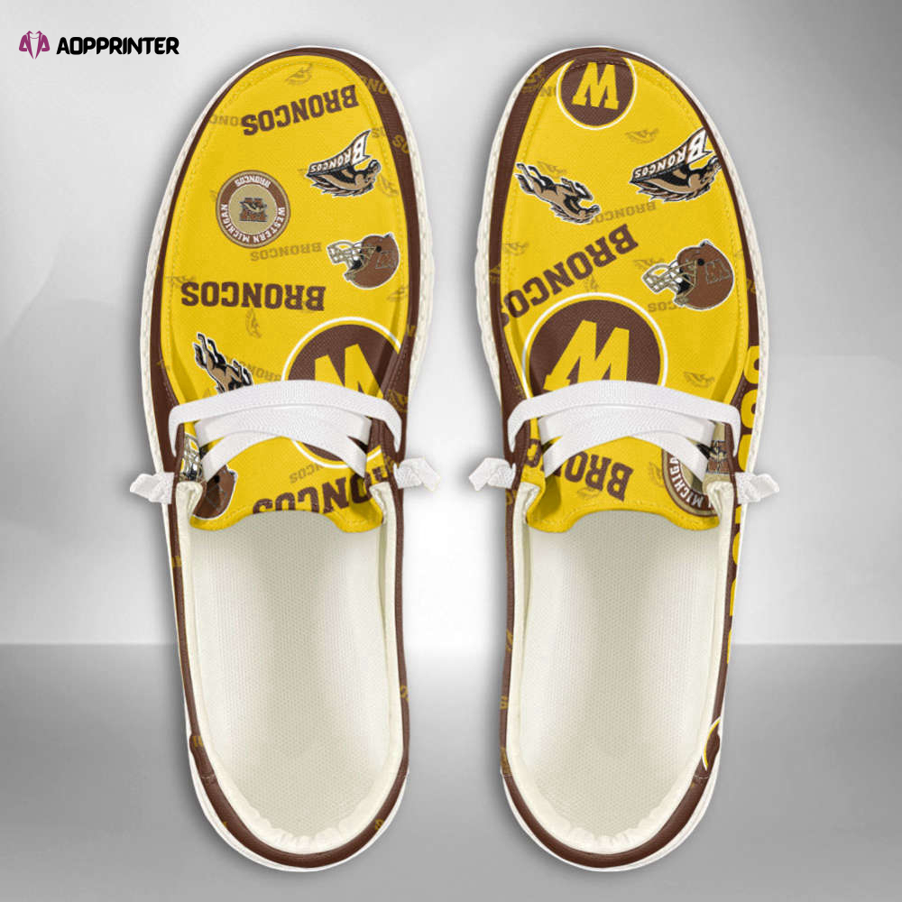 NCAA Western Michigan Broncos Custom Name Hey Dude Shoes Fan Gift