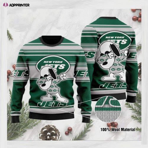 New York Jets Snoopy Ugly Christmas Sweater