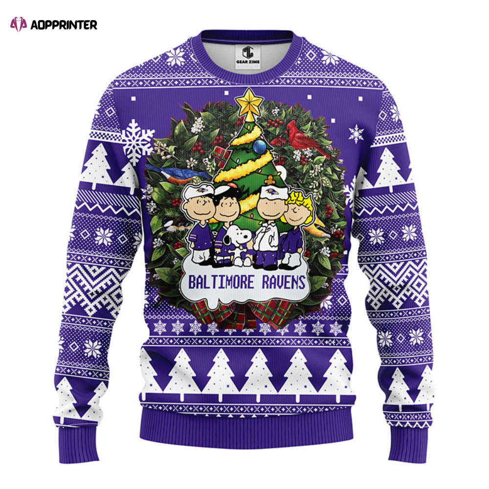 NFL Baltimore Ravens Snoopy Dog Christmas Ugly Sweater – Sweatshirt Christmas Gift