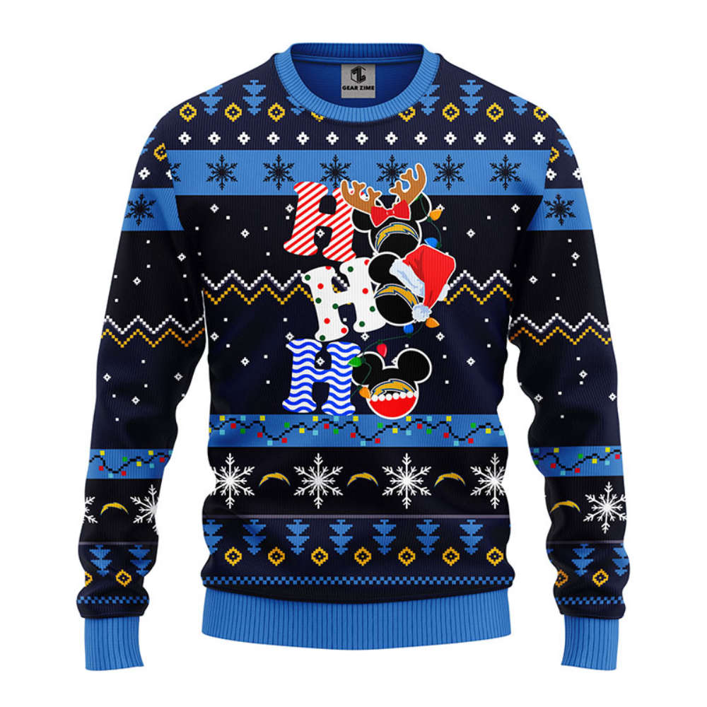 NFL San Diego Chargers HoHoHo Mickey Christmas Ugly Sweater – Christmas Gift