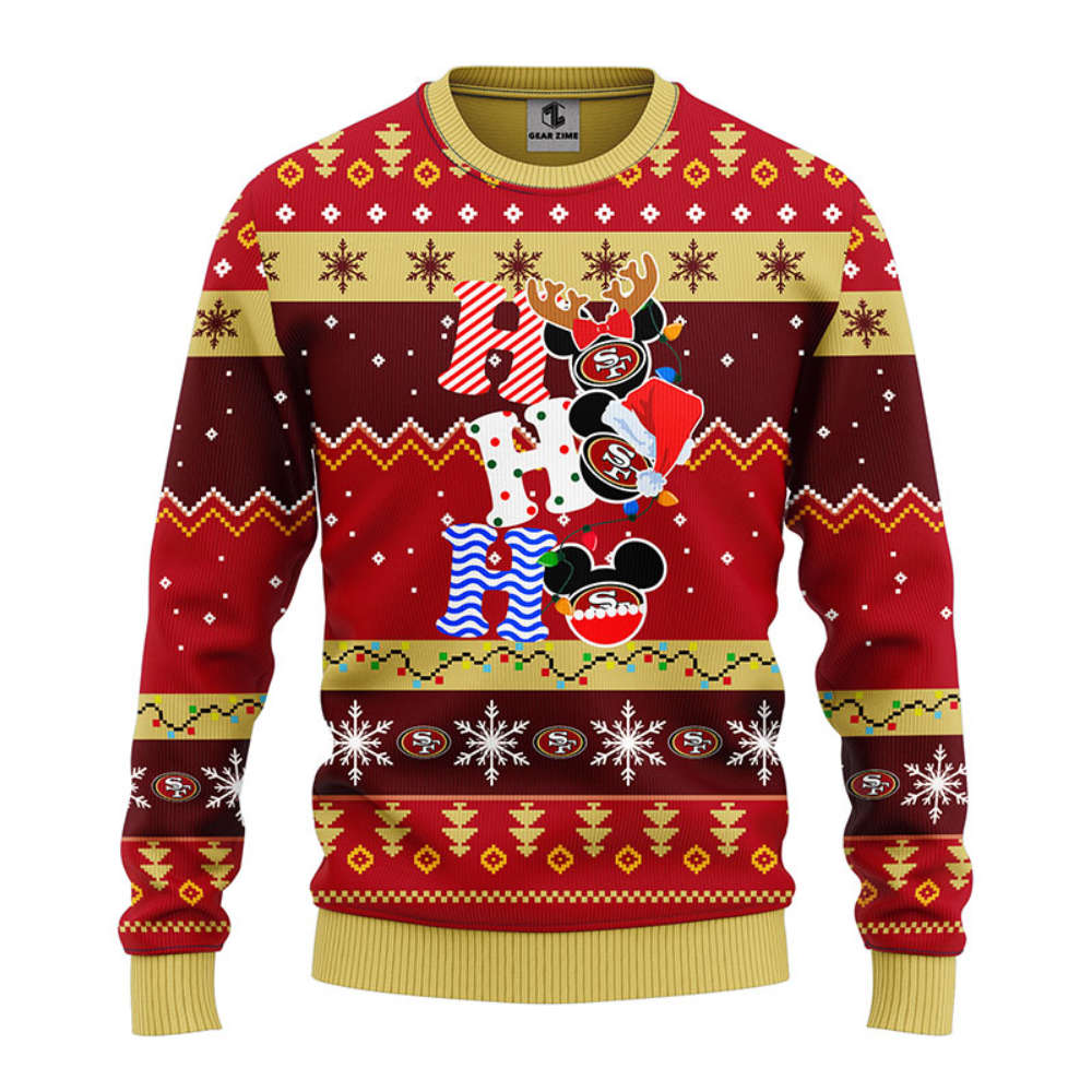 NFL San Francisco 49ers HoHoHo Mickey Christmas Ugly Sweater – Christmas Noen Gift
