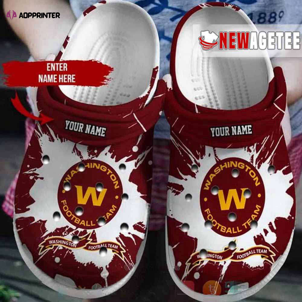 Nfl Washington Commanders Custom Name Crocs Clog