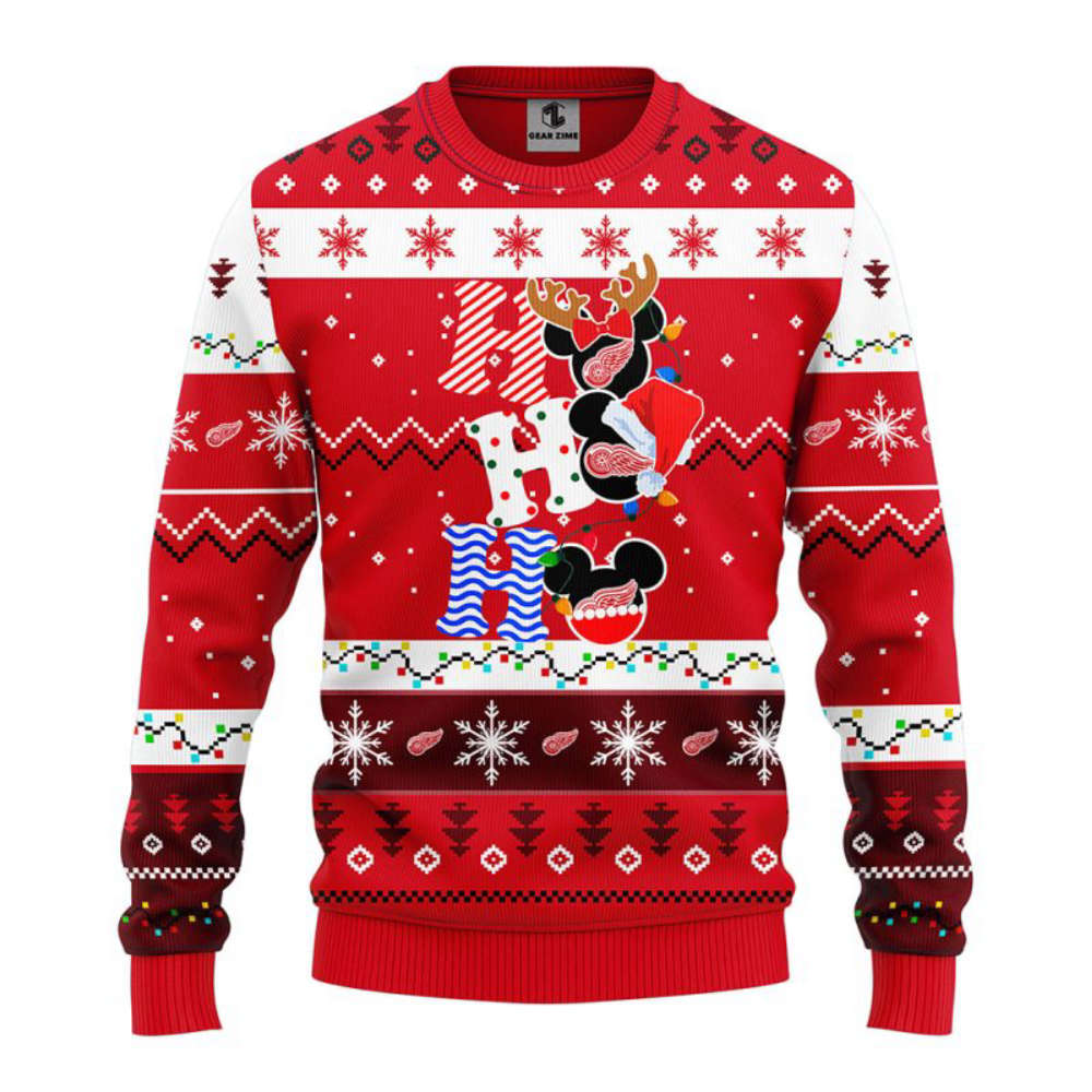 NHL Detroit Red Wings HoHoHo Mickey Christmas Ugly Sweater – Christmas Gift