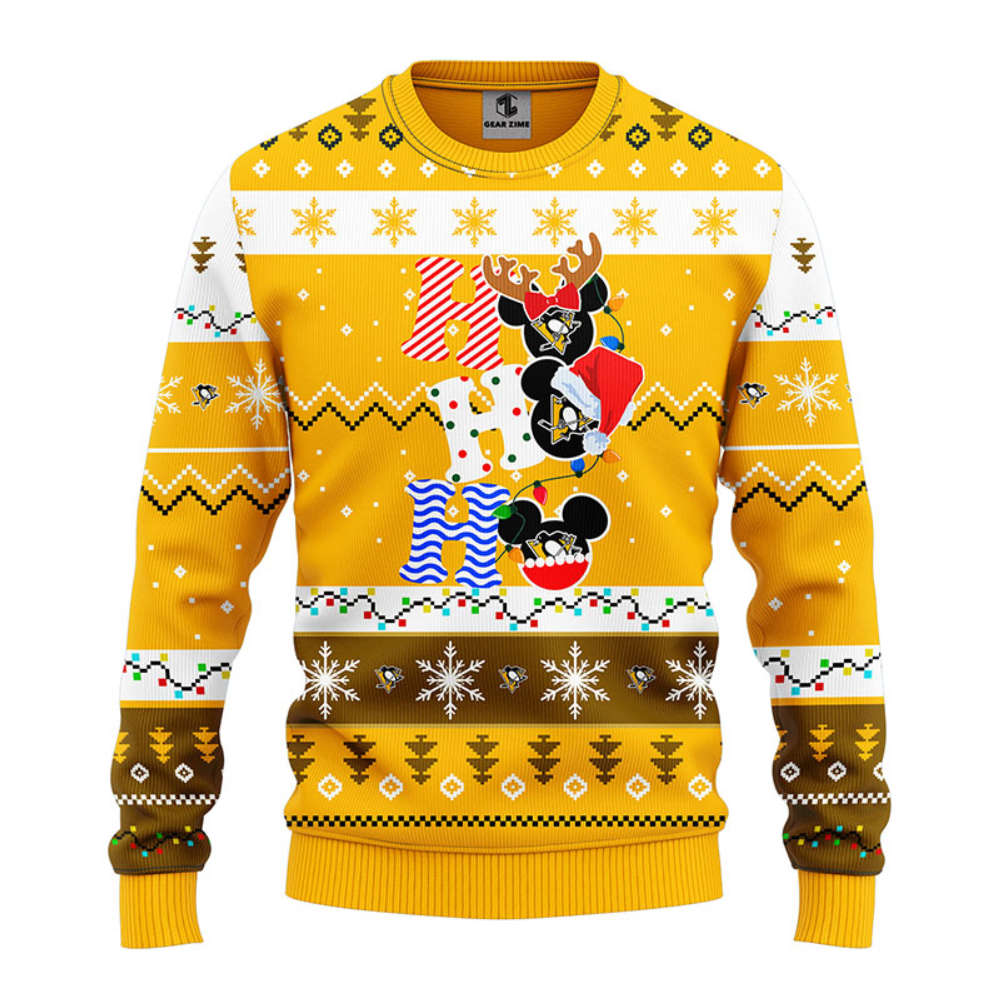 NHL Pittsburgh Penguins HoHoHo Mickey Christmas Ugly Sweater – Christmas Gift