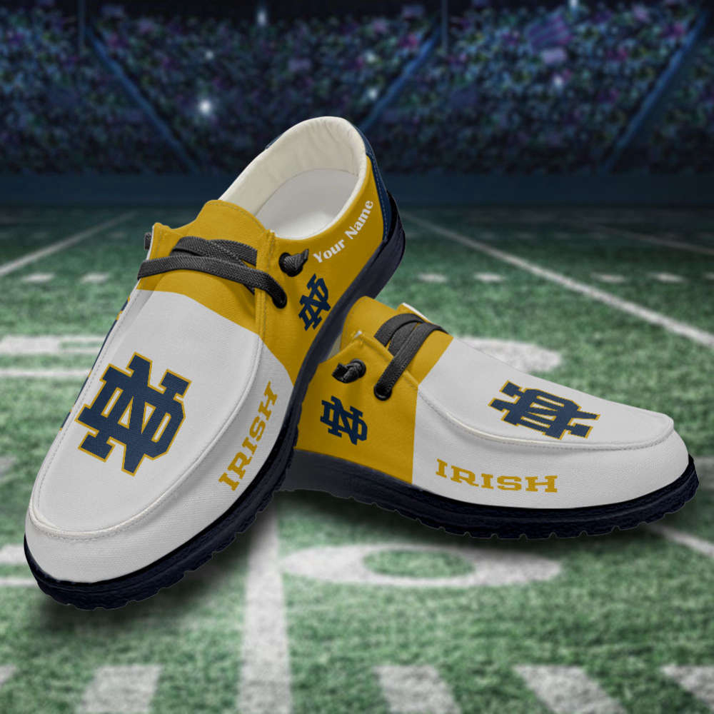 Notre Dame Fighting Irish NCAA Personalized Hey Dude Sports Shoes – Custom Name Design Perfect Gift For Fans