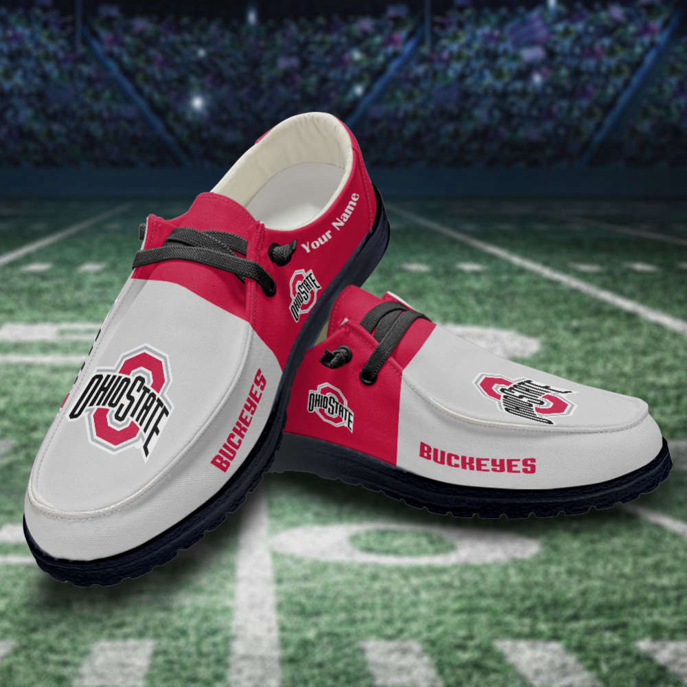 Ohio State Buckeyes NCAA Personalized Hey Dude Sports Shoes – Custom Name Design Perfect Gift For Fans
