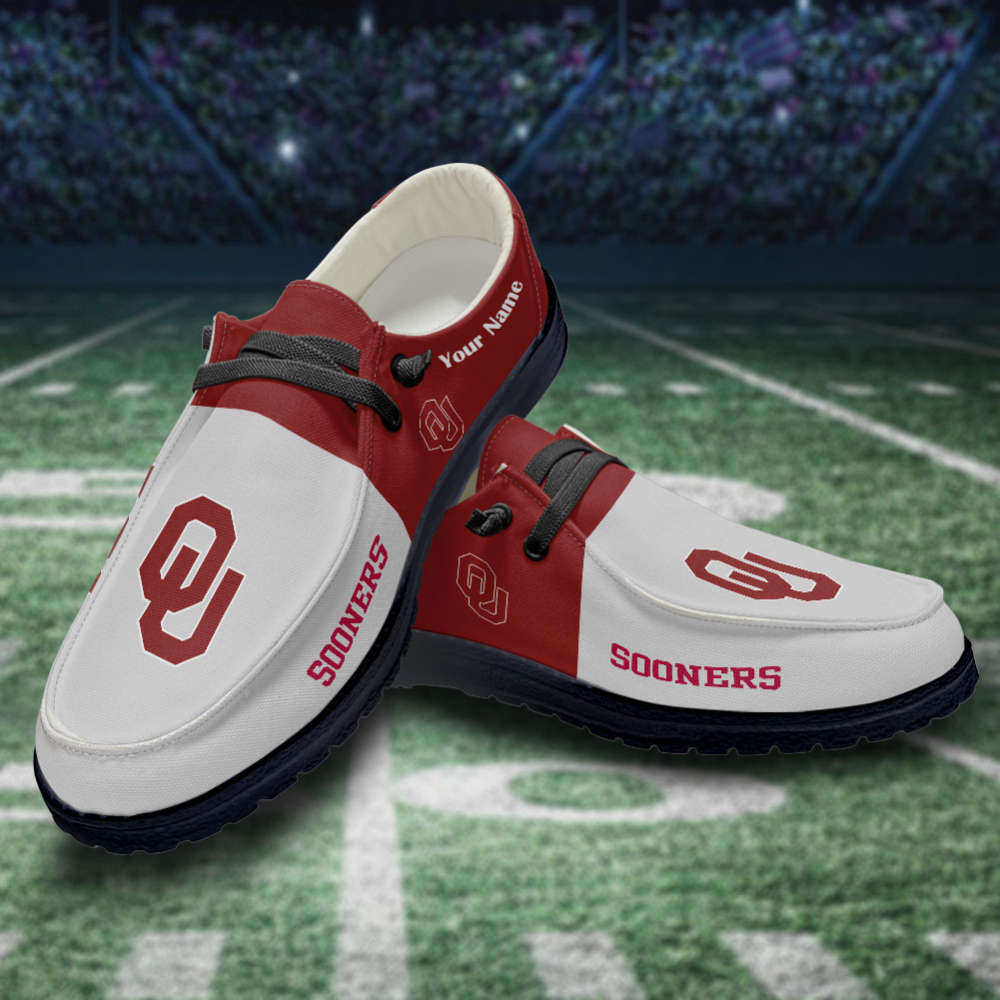 Oklahoma Sooners NCAA Personalized Hey Dude Sports Shoes – Custom Name Design Perfect Gift