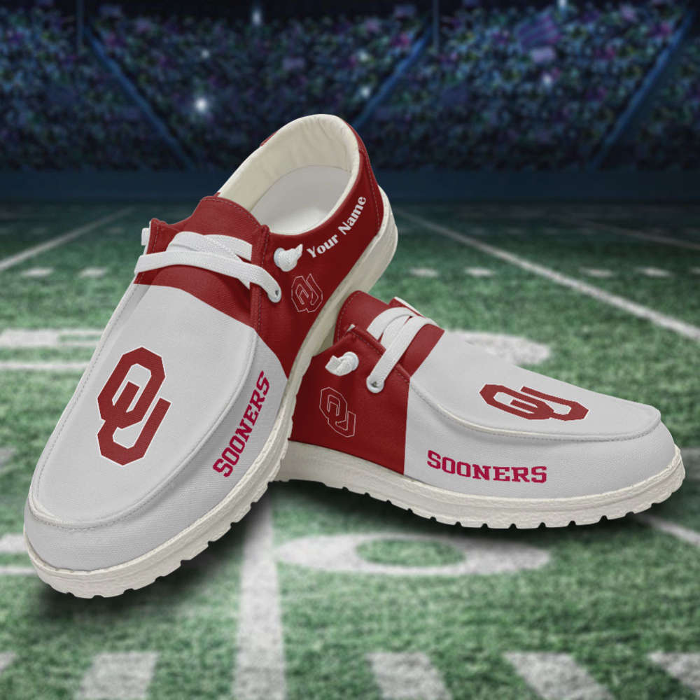 Oklahoma Sooners Personalized Hey Dude Sports Shoes – Custom Name Design Perfect Gift