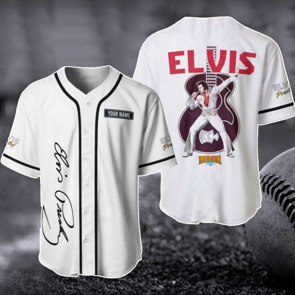 Personalized Elvis Presley Baseball Jersey – Rock n Roll Shirt 2023 Music Merch & Gift