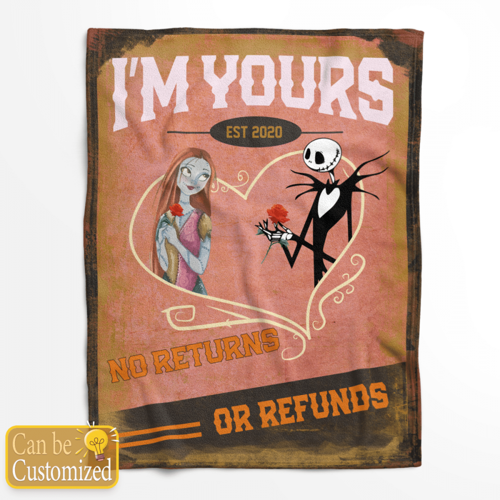 Personalized I’m Yours No Returns Or Refunds Couple Fleece Blanket – Quilt Christmas Birthday Gift