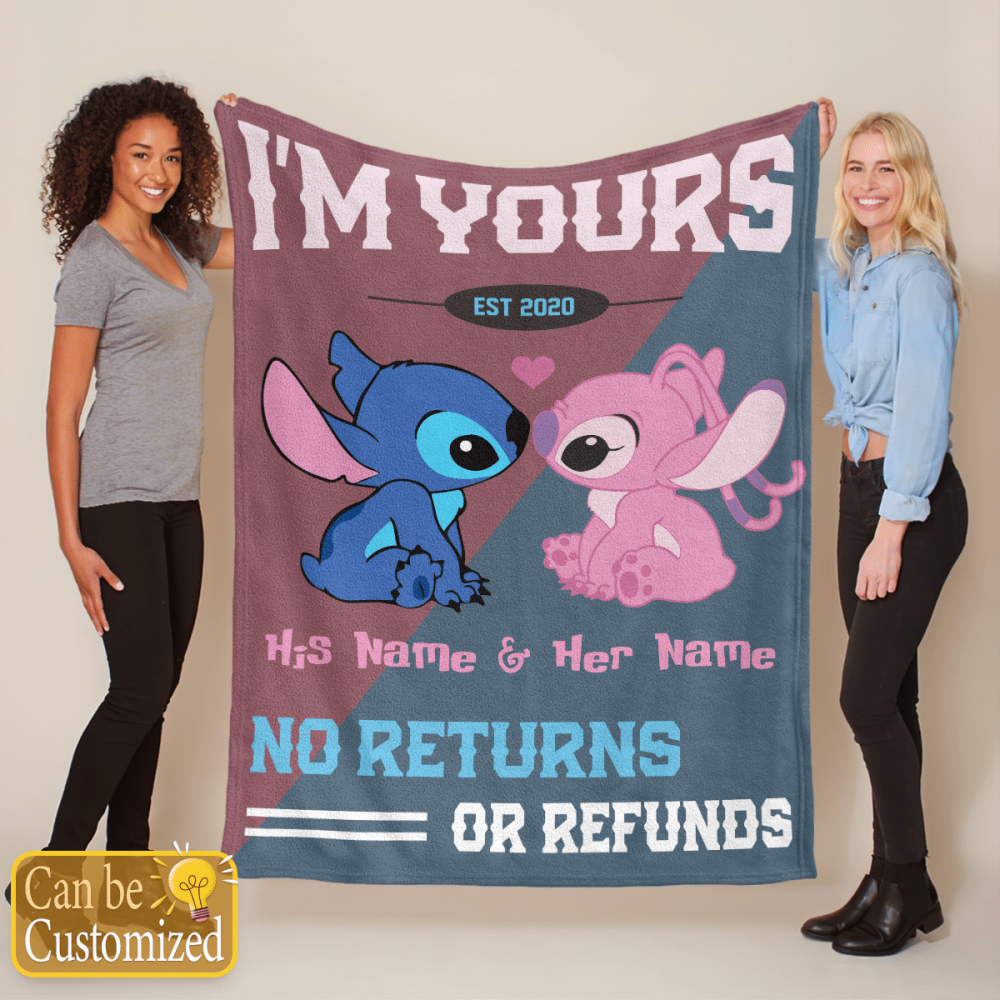 Personalized I’m Yours No Returns Or Refunds Fleece Blanket – Quilt Christmas Birthday Gift