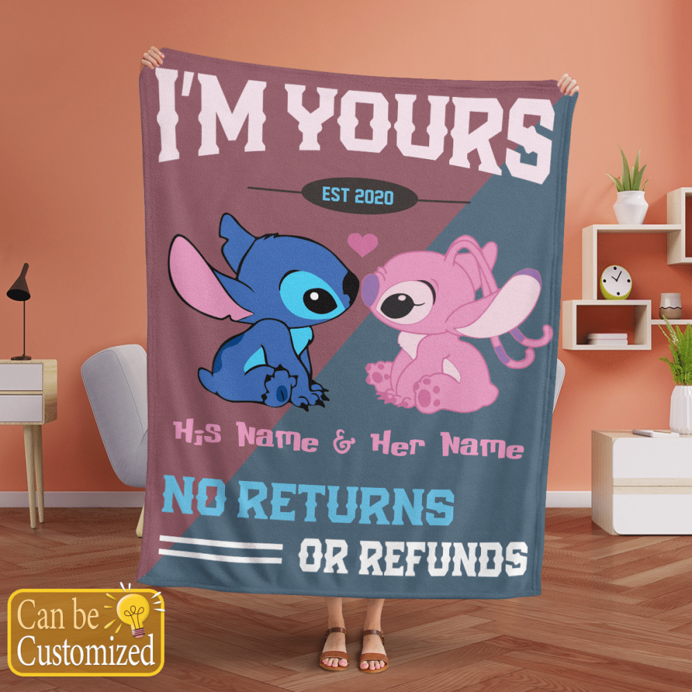 Personalized I’m Yours No Returns Or Refunds Fleece Blanket – Quilt Christmas Birthday Gift