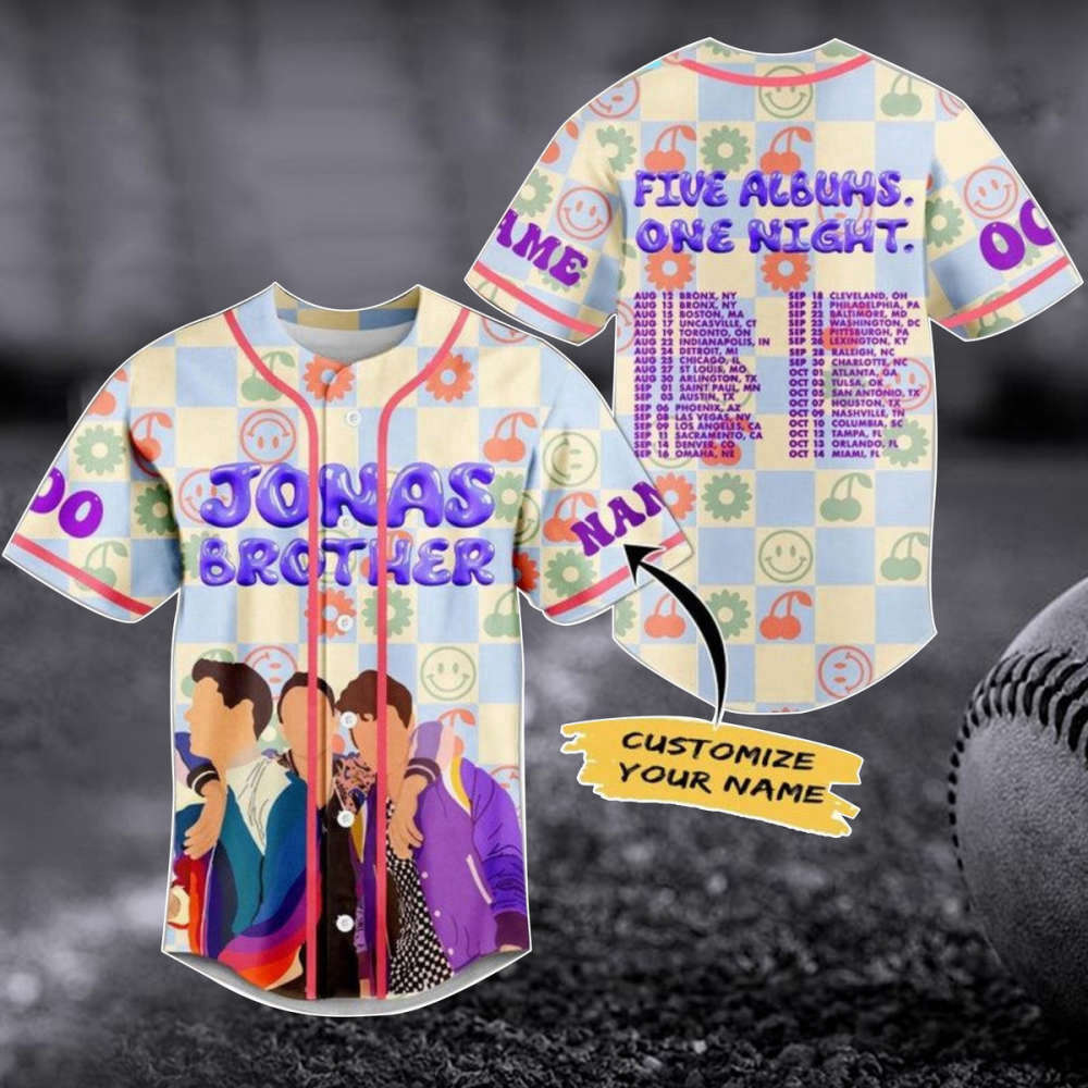 Custom Jonas Brothers Baseball Jersey – 2023 Tour Shirt Pop Rock Music Merch Perfect Gift for Fans