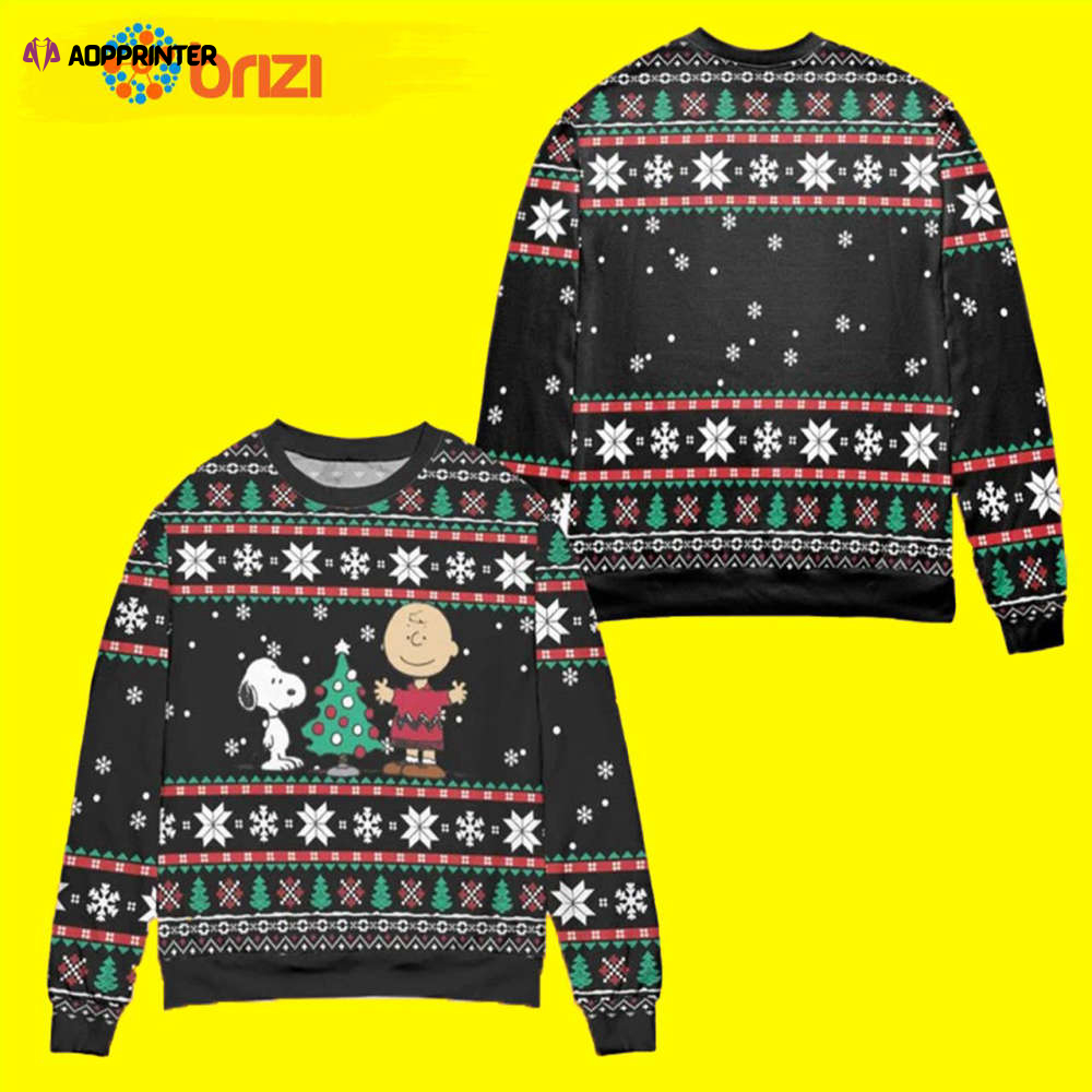 Pine Tree Snowflake Snoopy Ugly Christmas Sweater