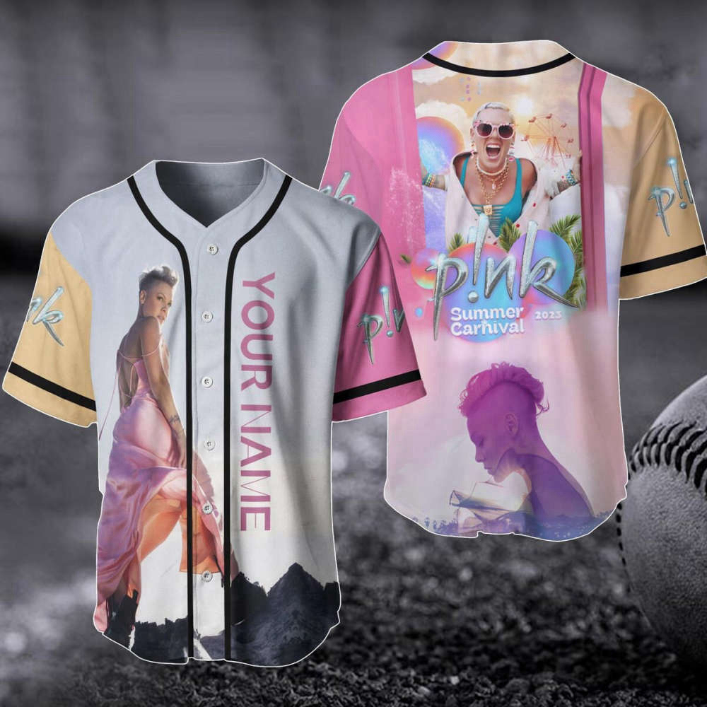 Pink Summer Carnival 2023 Tour Baseball Jersey – Customized Singer Concert Shirt & Trustfall Album: The Perfect Gift for Pink Fans