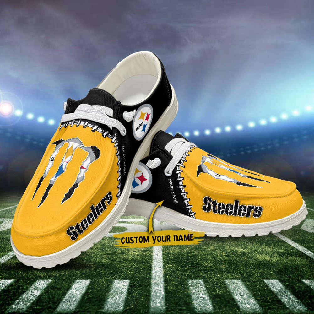 Pittsburgh Steelers Hey Dude Shoes Loafer Shoes Custom Your Name Fan Gift