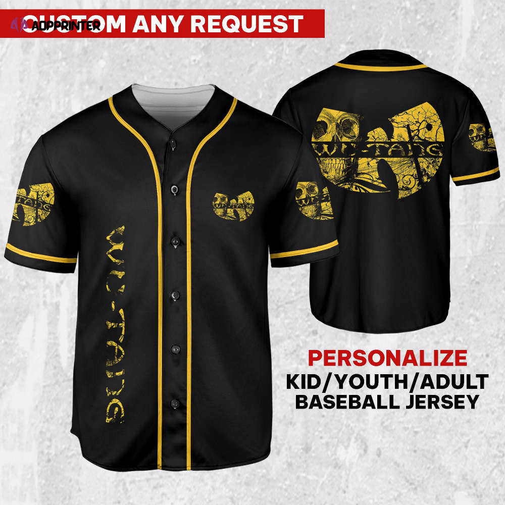 Rock & Roll Wu-Tang Clan Skull Symbol Black Jersey – Engaging Tang Baseball Shirt