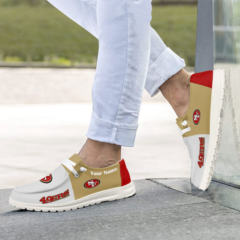San Francisco 49ers Personalized Hey Dude Sports Shoes – Custom Name Design Perfect Gift