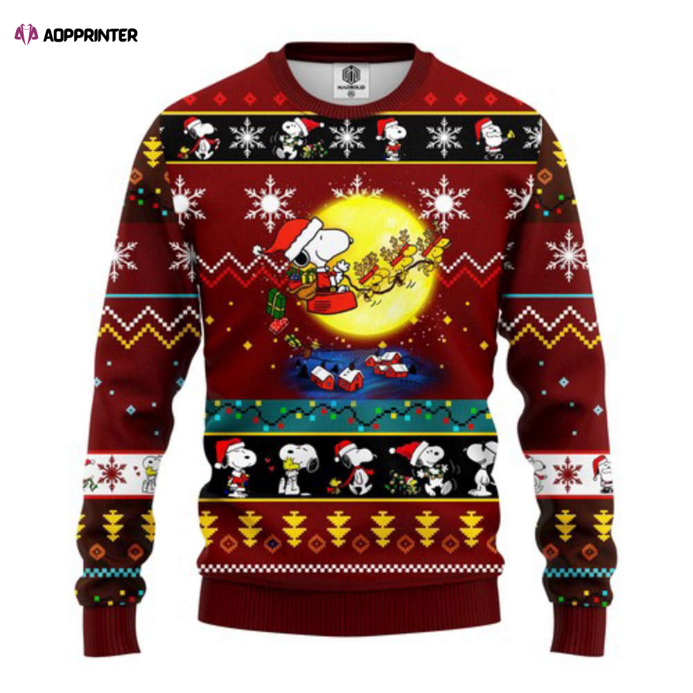 Chicago Bears Snoopy Dabbing 3D Ugly Christmas Sweater