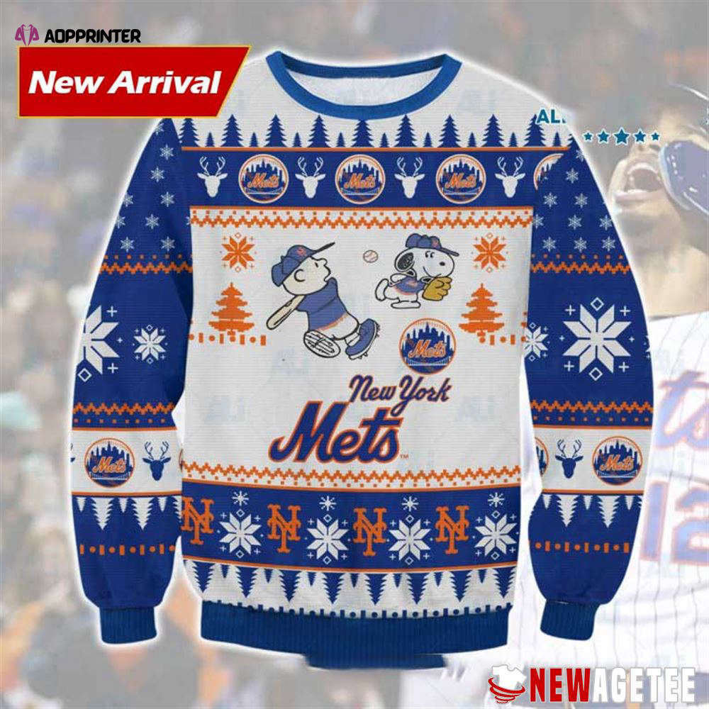 Snoopy New York Mets Mlb Ugly Christmas Sweater