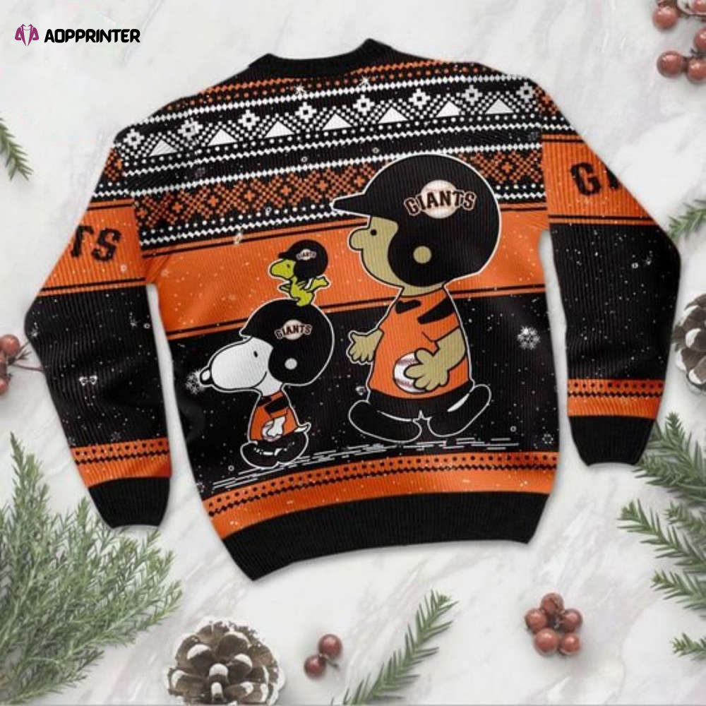 Snoopy San Francisco Giants Ugly Christmas Sweater