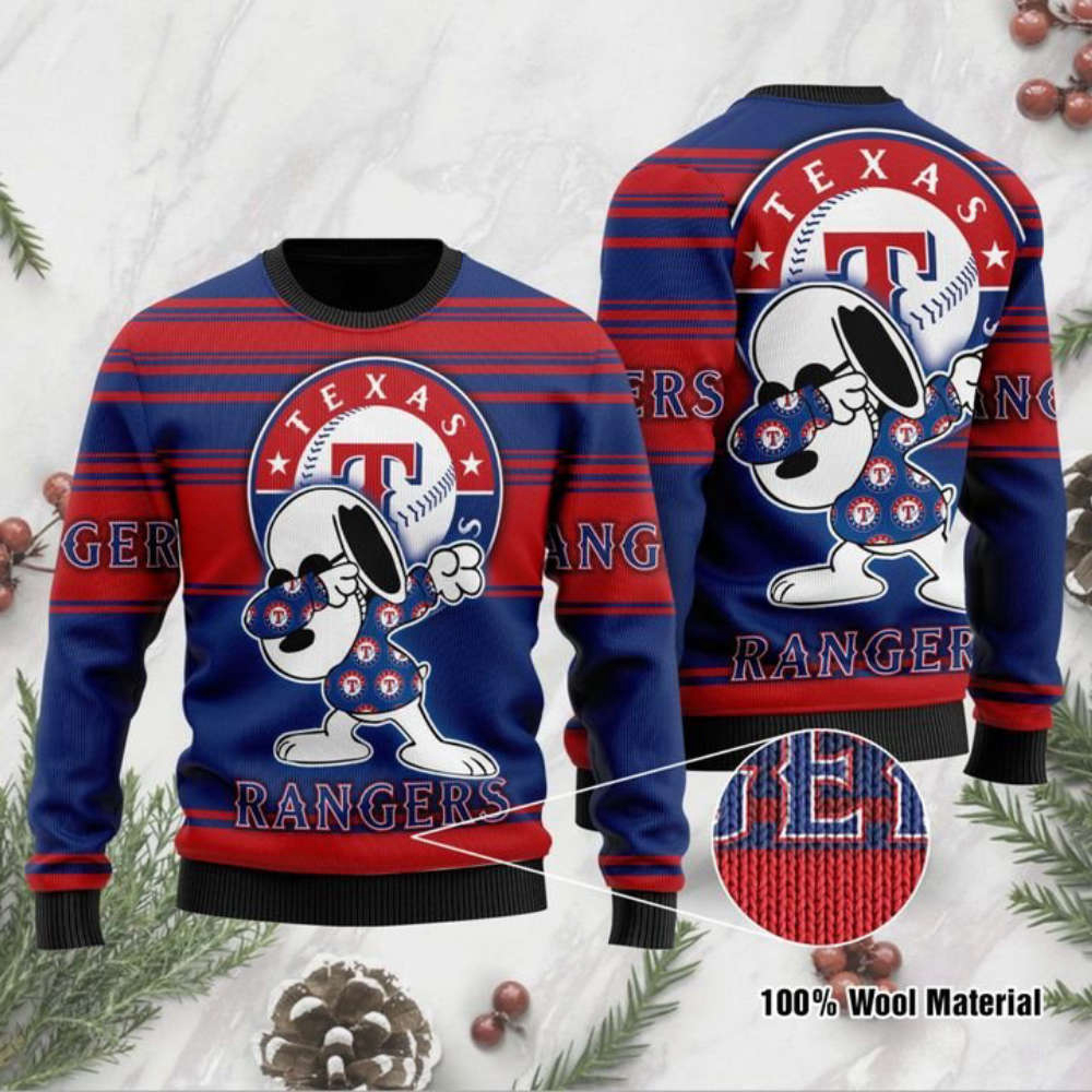 Snoopy Texas Rangers Ugly Christmas Sweater, All Over Print Sweatshirt