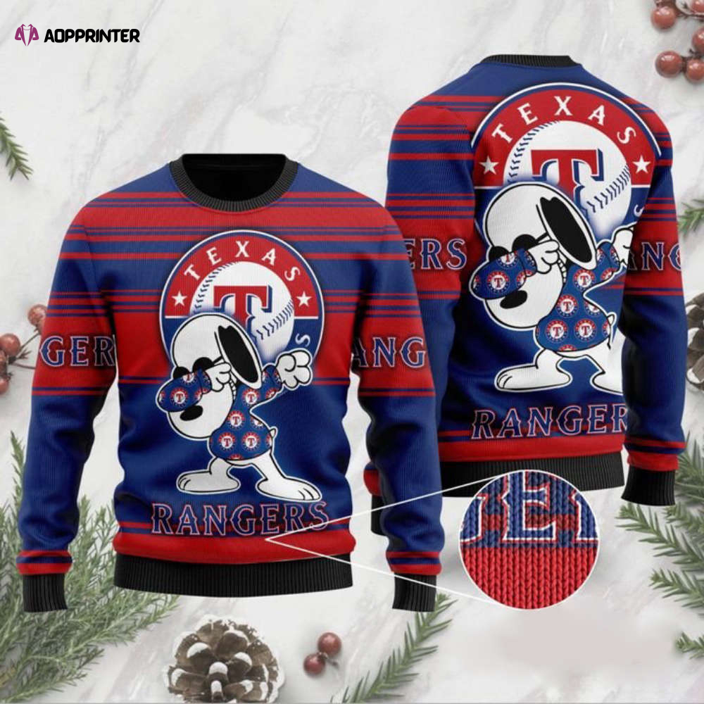 Snoopy Texas Rangers Ugly Christmas Sweater, All Over Print Sweatshirt