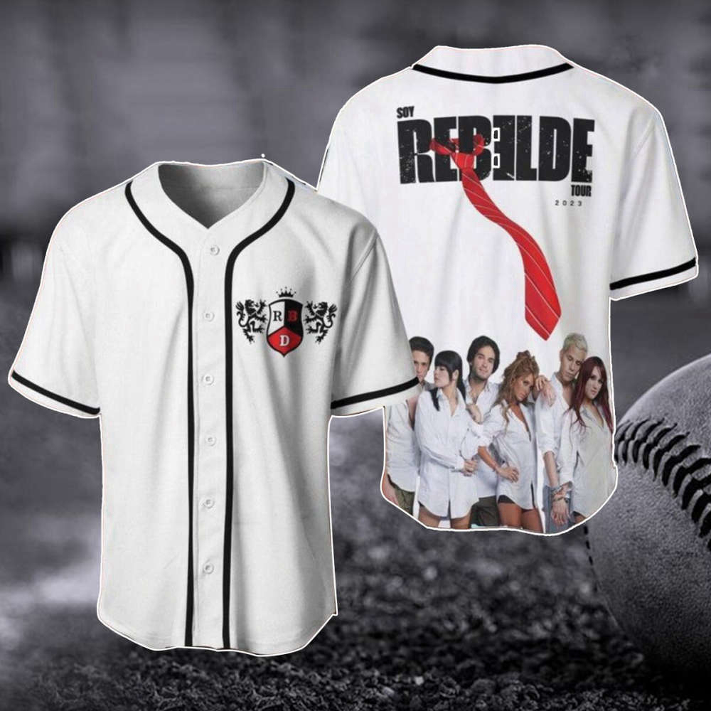 Soy Rebelde Tour 2023 Baseball Jersey: RBD Mexican Band Logo Concert Shirt Pop Rock Merch