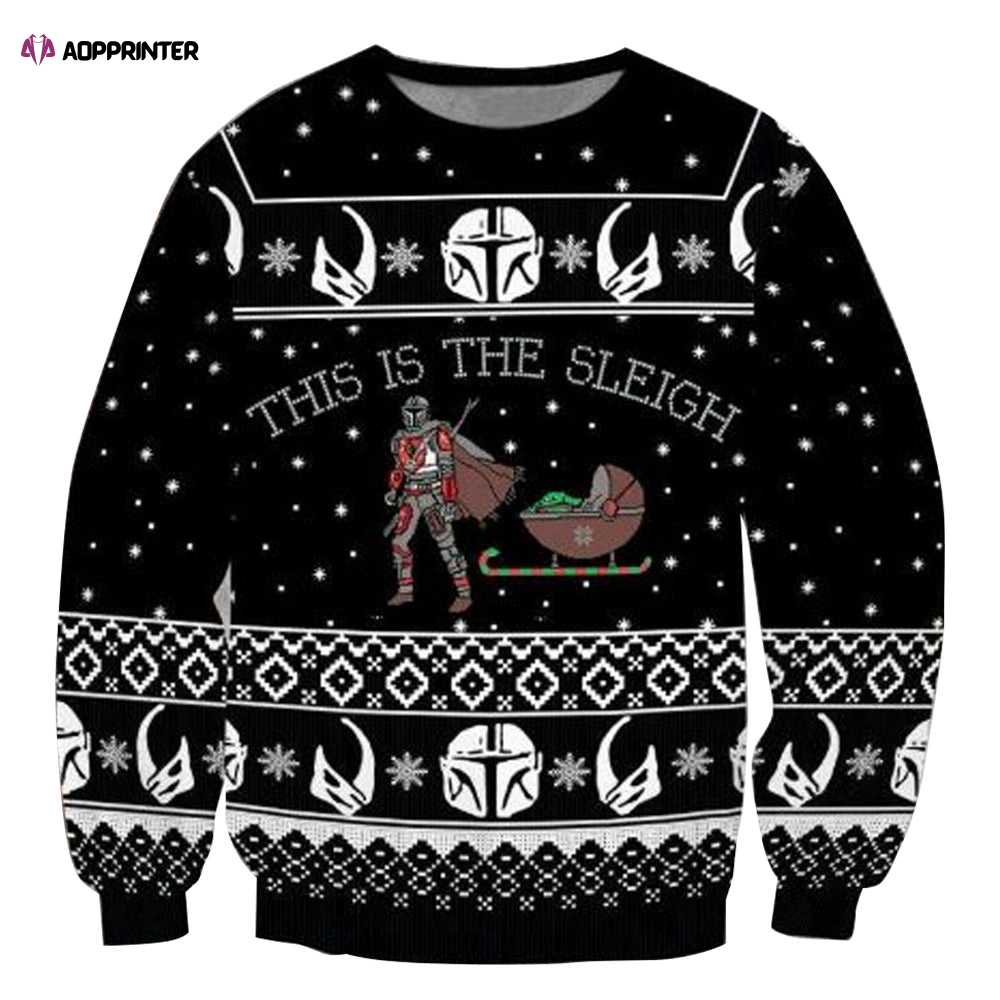 Star Wars This Is The Sleight Baby Yoda Black Ugly Christmas Sweaters