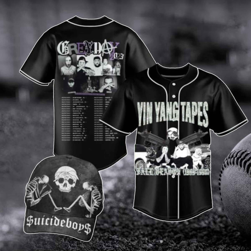 Sui cideboys 2023 Tour Baseball Jersey & Grey Day Shirt: Rap Hip Hop Merch Concert Tee Gift For Fan