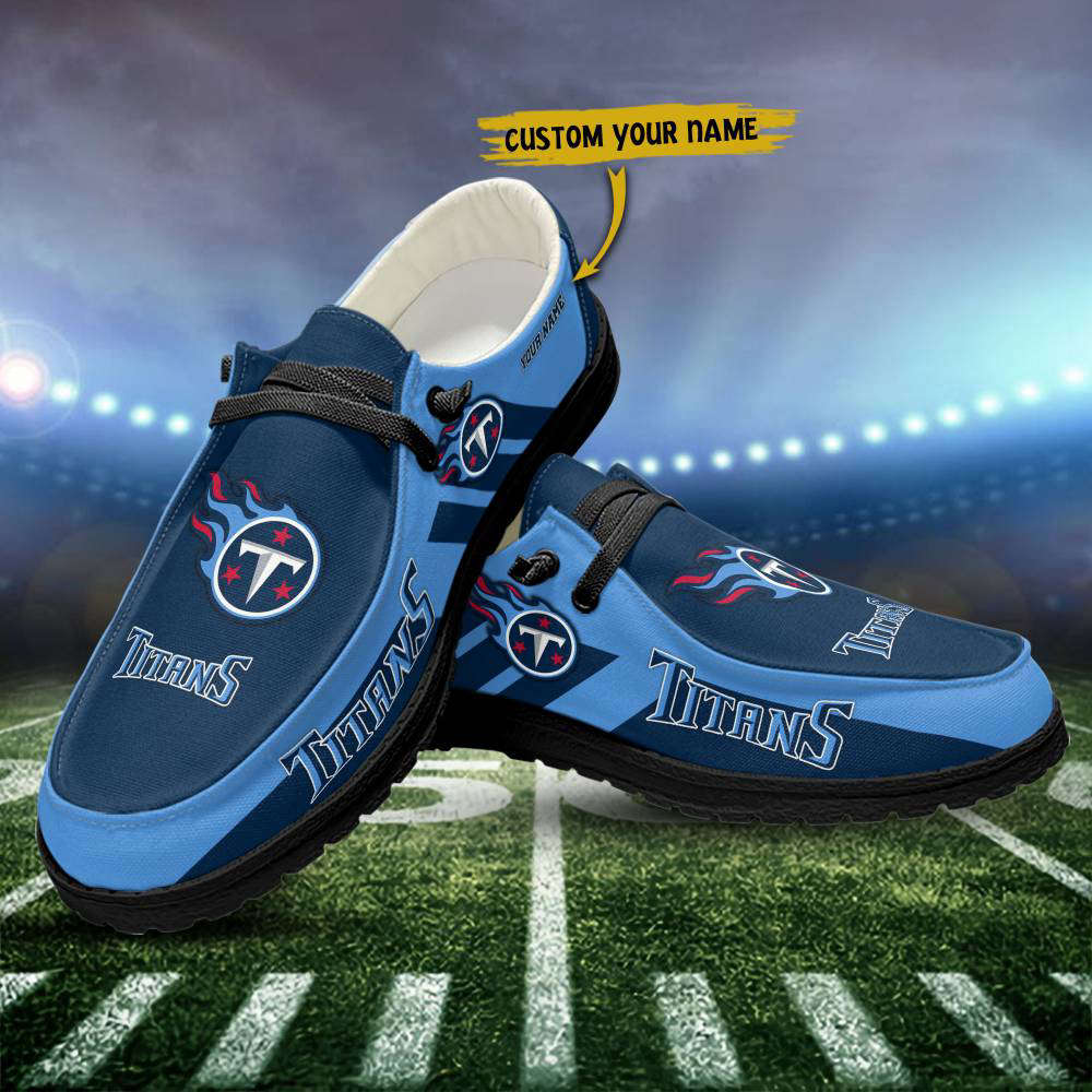 Tennessee Titans NFL Personalized Hey Dude Sports Shoes – Custom Name Design Perfect Gift