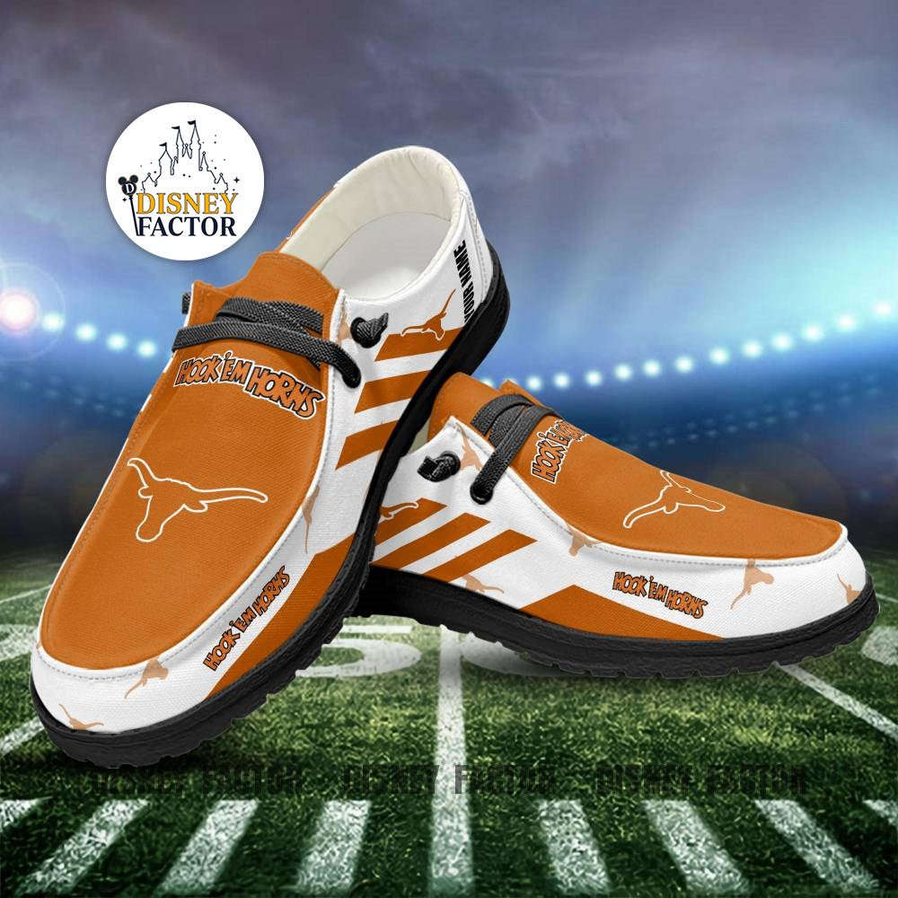 Texas Longhorns NCAA Personalized Hey Dude Sports Shoes – Custom Name Design Perfect Gift