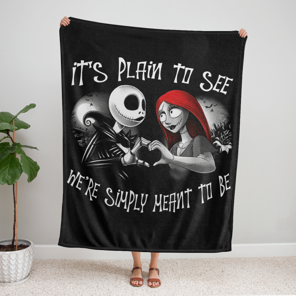 The Nightmare Couple Halloween Fleece Blanket – Quilt Christmas Birthday Gift