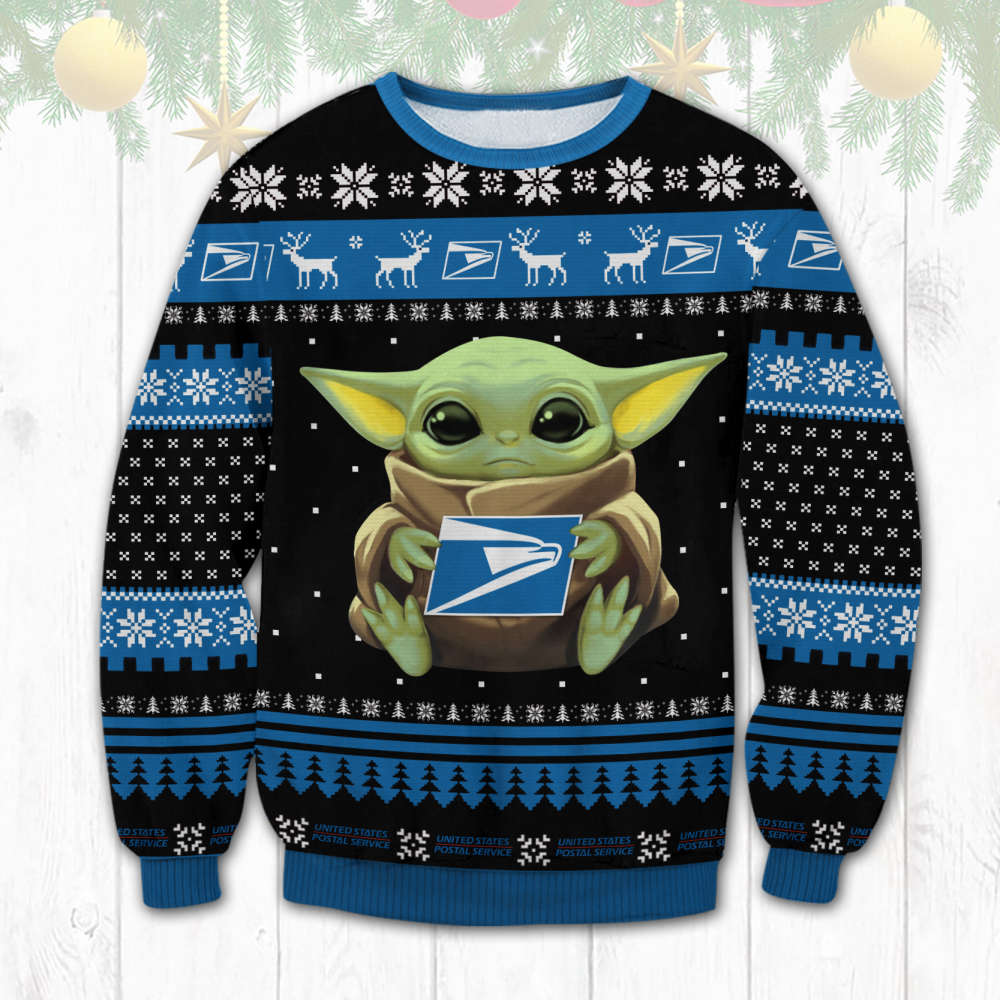 USPS Baby Yoda Ugly Sweater USPS150923DHN4DKD - Aopprinter