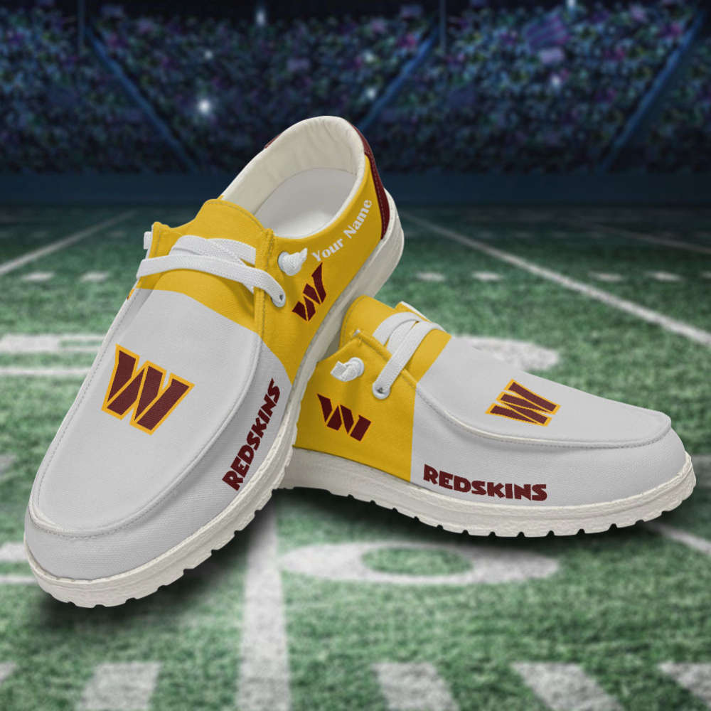 Washington Commanders NFL Personalized Hey Dude Sports Shoes – Custom Name Design Perfect Gift For Fans