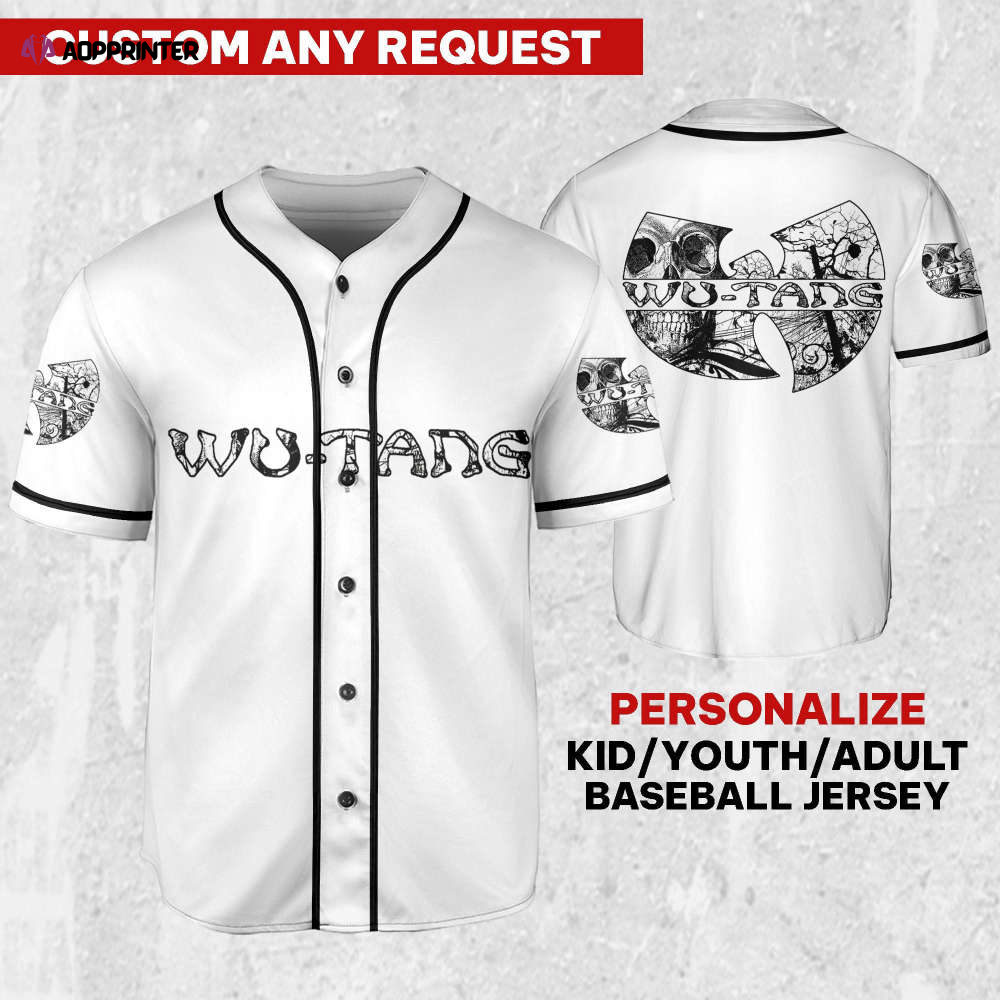 Wu-Tang Clan Skull Symbol White Jersey – Rock and Roll Baseball Shirt