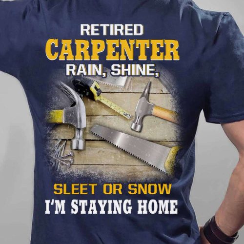 Retired Carpenter Navy Blue Carpenter T-shirt For Men And Women