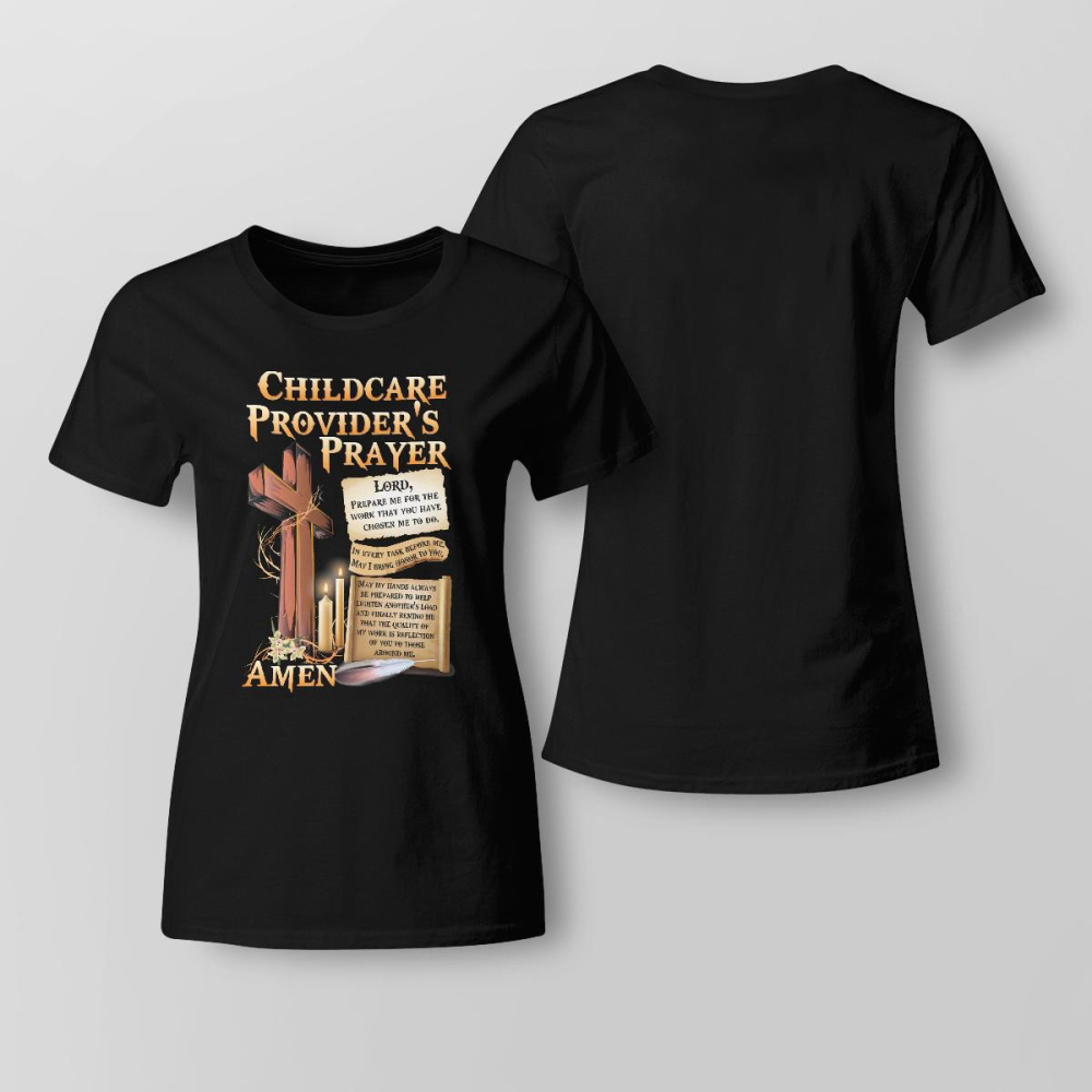 Awesome Childcare Provider’s Prayer Black Childcareprovider  T-Shirt , For Men Women