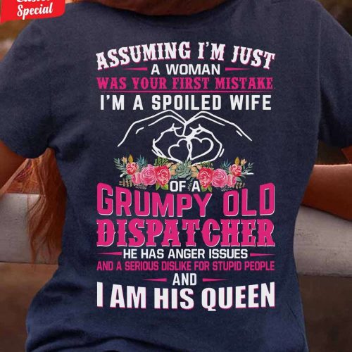 Grumpy Old Dispatcher  Navy Blue  Dispatcher  T-Shirt, Best Gift For Men And Women