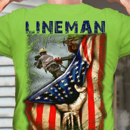 Proud Lineman  Lime Lineman   T-Shirt, Best Gift For Men And Women