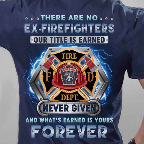 Awesome Firefighter Navy Blue Firefighter   T-Shirt, Best Gift For Men And Women