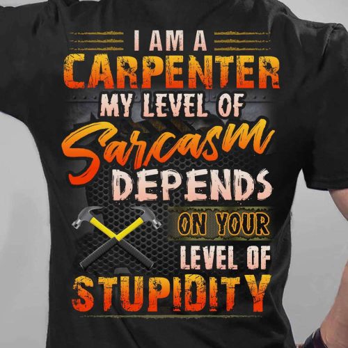 Carpenter My Level Of Sarcasm Depends On Your Level Of Stupidity T-shirt For Men And Women