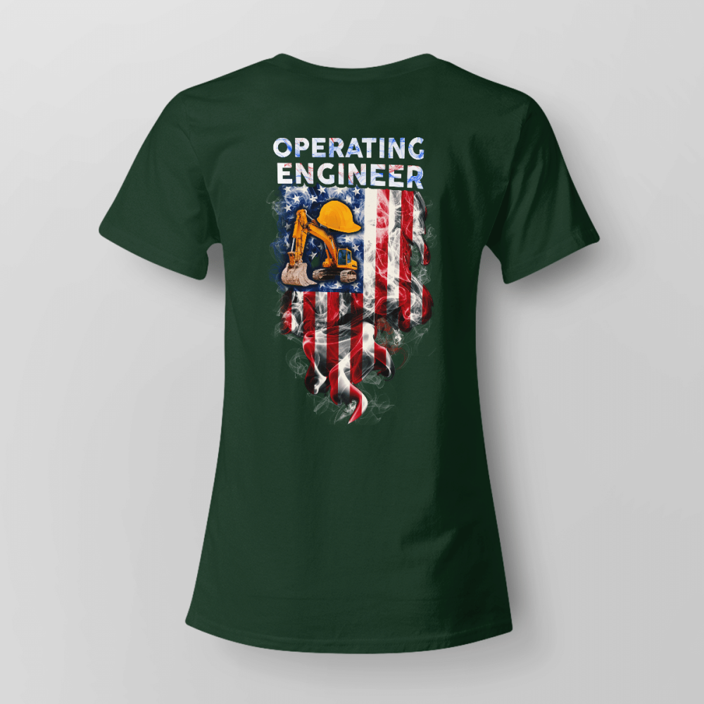 Proud American Operating Engineer  Navy Blue    T-Shirt, Best Gift For Men And Women